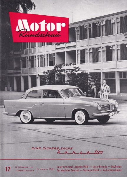 Motor Rundschau 1958 Heft 17 - 10.09.1958 - Opel Kapitän, Lloyd Alexander TS