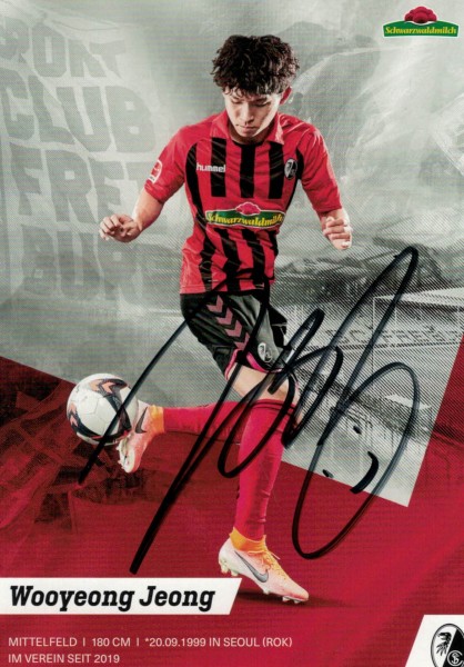 Autogrammkarte - SC Freiburg - Wooyeong Jeong - Original Signatur
