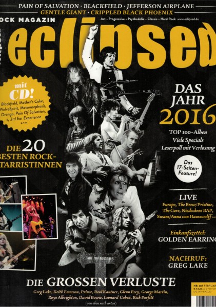 eclipsed Rock Magazin Nr. 187, 02-2017, mit CD