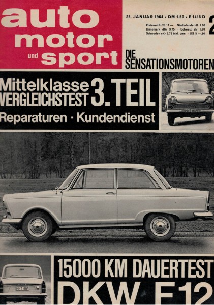 Auto Motor und Sport 1964 Heft 02 - 25.01.1964 - DKW F12