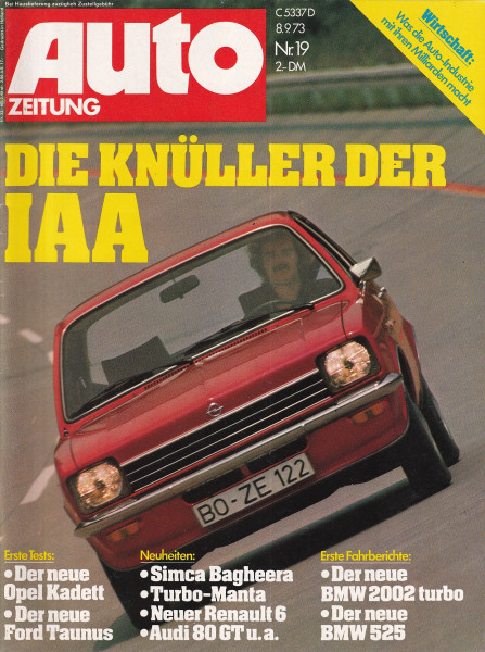 Auto Zeitung 1973 Heft 19 - 08.09.1973 - BMW 2002 turbo