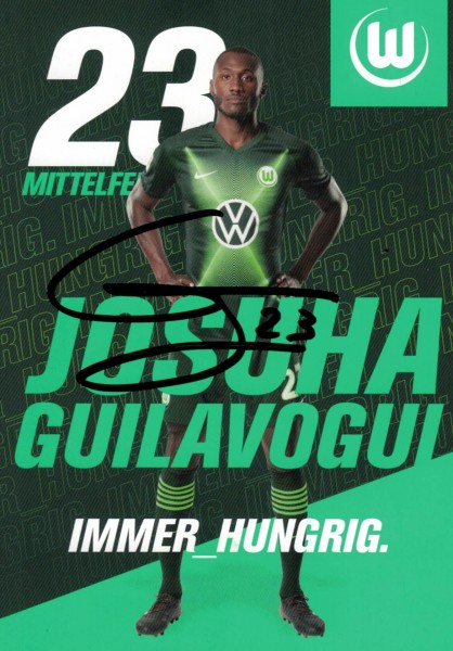 Autogrammkarte - VfL Wolfsburg - Josuha Guilavogui - Original Signatur