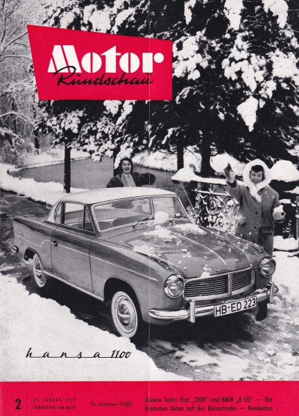 Motor Rundschau 1959 Heft 02 - 25.01.1959 - Fiat 1200 granluce, BMW R 50, Weinsberg 500, Wolseley