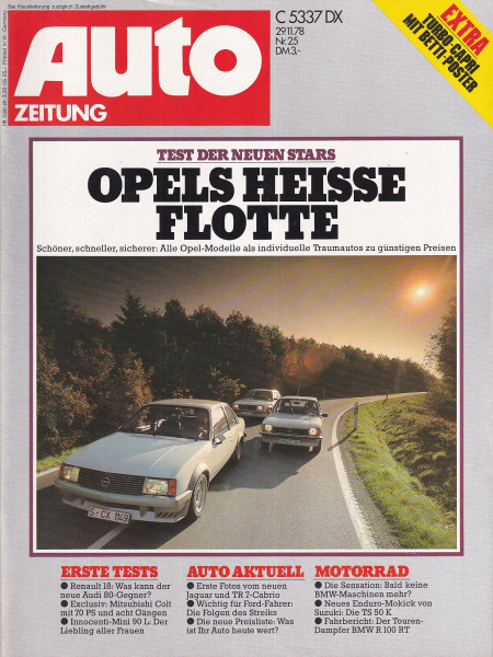 Auto Zeitung 1978 Heft 25 - 29.11.1978 - Renault 18, Mitsubishi Colt, Innocenti-Mini 90 L