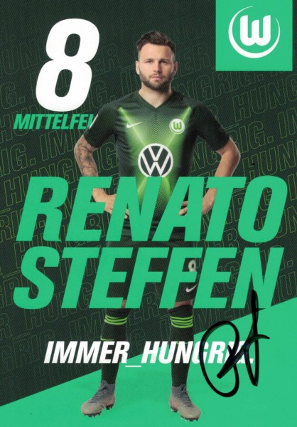 Autogrammkarte - VfL Wolfsburg - Renato Steffen - Original Signatur