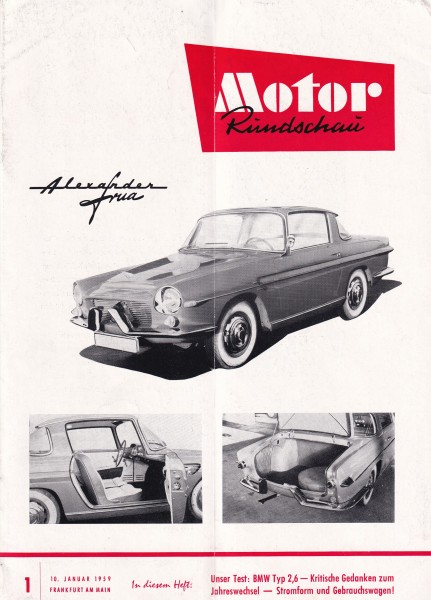 Motor Rundschau 1959 Heft 01 - 10.01.1959 - BMW 2,6, Mercedes-Benz 190 D