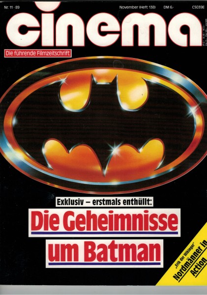 Cinema Zeitschrift, Heft Nr. 138, November 1989, Batman