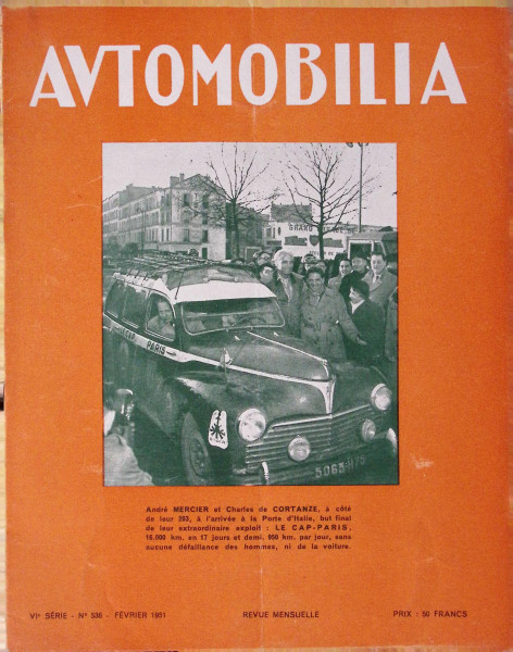 Automobilia - Fevrier 1951 - No. 536