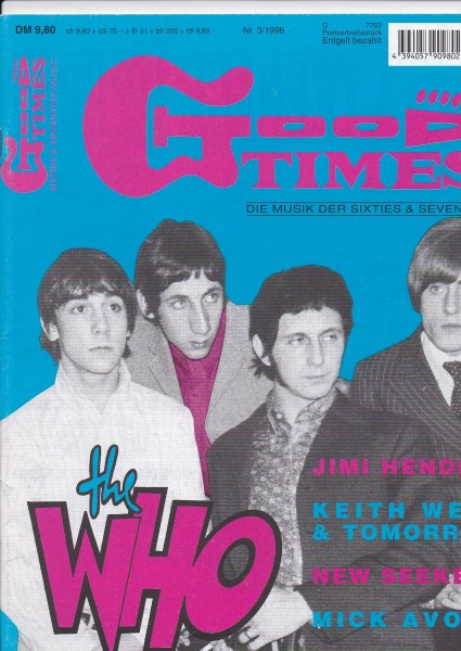 Good Times Ausgabe Nr. 22 - 1996/3 - The Who, Jimi Hendrix, New Seekers, Mick Avory, Bob Dylan