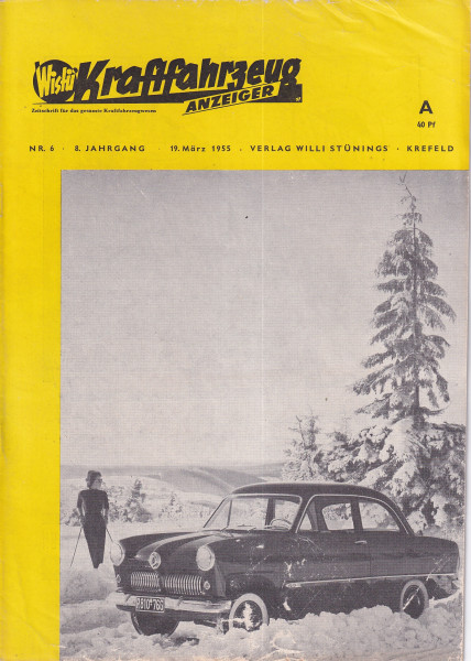 Wistü Kraftfahrzeug Anzeiger - 19. März 1955 - Nr. 6