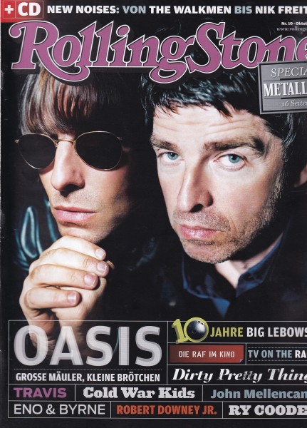 Rolling Stone 2008-10 Oktober - Ausgabe 163 - Oasis, Metallica, Travis, Big Lebowski - mit CD