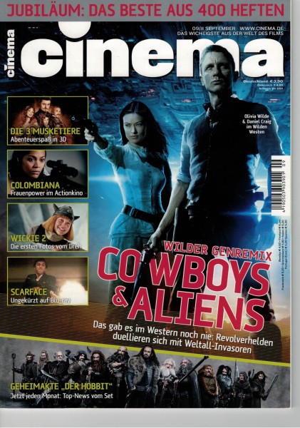 Cinema Zeitschrift, Heft Nr. 400 September 2011, Olivia Wilde, Daniel Craig, Der Hobbit, Scarface