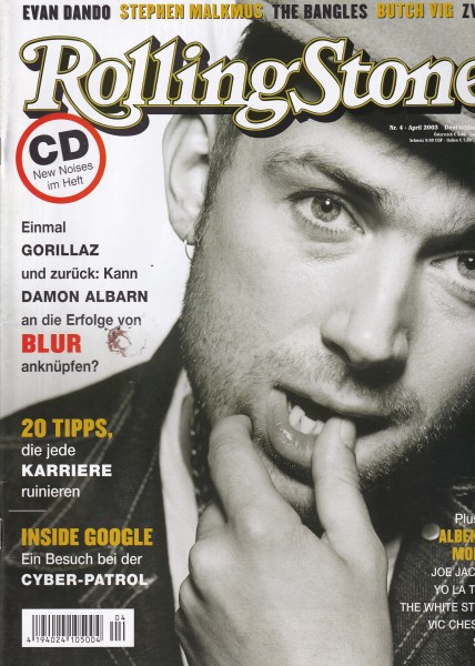 Rolling Stone 2003-04 April - Ausgabe 102 - Gorillaz, Blur, Evan Dando, Zwan - mit CD