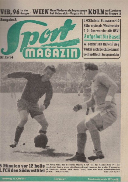 Sport Magazin - 1954 15 A - 12. April 1954