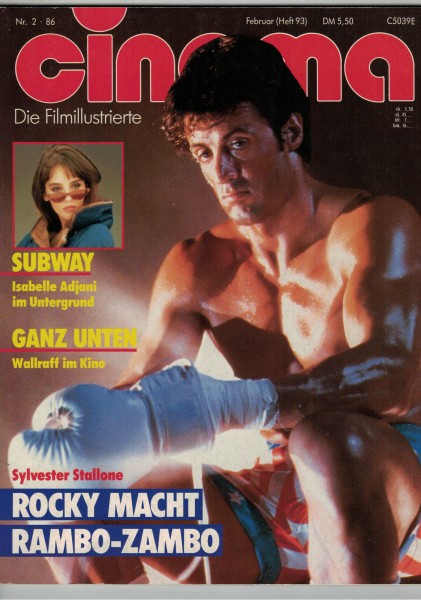 Cinema Zeitschrift, Heft Nr. 093, Februar 1986, Isabelle Adjani, Sylvester Stallone