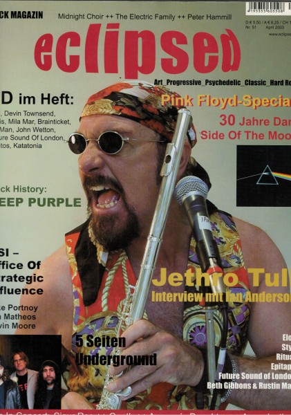 eclipsed Rock Magazin Nr. 051, 04-2003, mit CD, Jethro Tull, Deep Purple, Pink Floyd