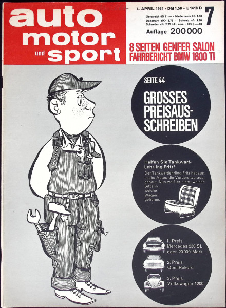 Auto Motor und Sport 1964 Heft 07 - 04.04.1964 - BMW 1800 TI