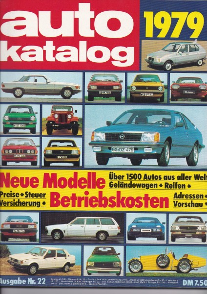Autokatalog 1979 - Ausgabe Nr. 22 - Neue Modelle - Über 1500 aus aller Welt