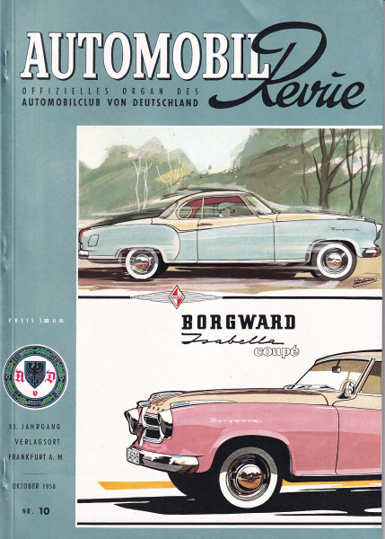 Automobil Revue - Automobilclub von Deutschland - Oktober 1958