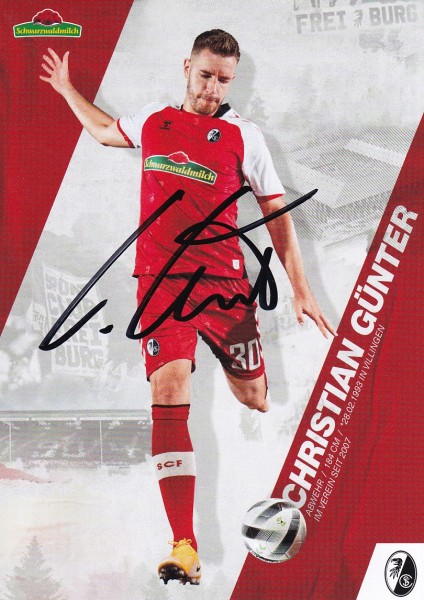 Autogrammkarte - SC Freiburg - Christian Günter - Original Signatur