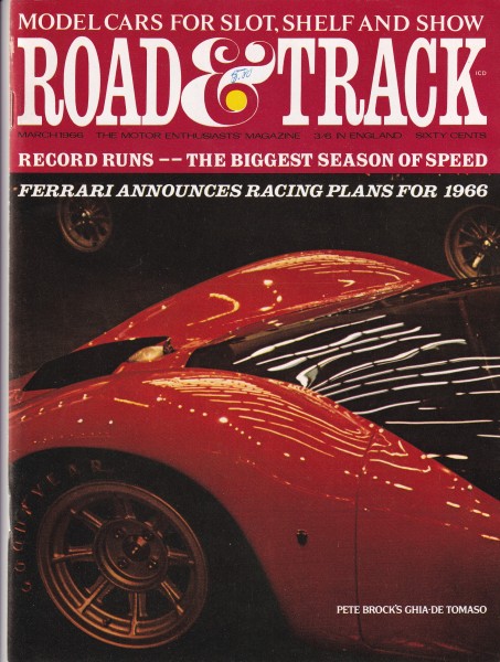 Road & Track - 1966 March - Ghia-de Tomaso 1725-cc, Sunbeam Alpine, BMW-507, 1966 Plymouth Barracuda