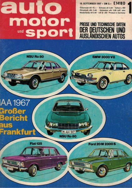 Auto Motor und Sport 1967 Heft 19-16.09.1967