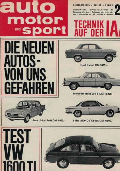 Auto Motor und Sport 1965 Heft 20-02.10.1965
