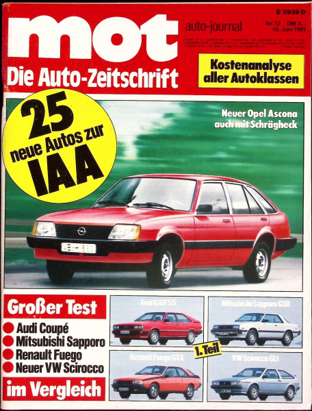 mot auto-journal - Die Auto-Zeitschrift - 1981 - Nr. 12 - 10.06.1981