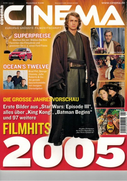 Cinema Zeitschrift, Heft Nr. 320 Januar 2005, Star Wars Episode III, Brad Pitt, George Clooney