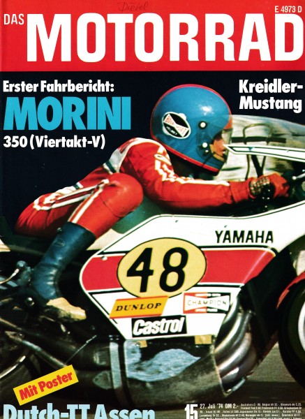 Das Motorrad - 1974 - Heft 15 - Kreidler-Mustang, Morini 3 1/2
