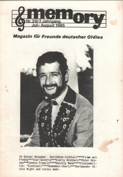 memory - Heft 29 - Juli-August 1985 - Magazin für Freunde deutscher Oldies