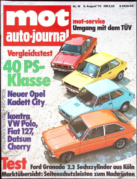 mot auto-journal - Die Auto-Zeitschrift - 1975 - Nr. 16 - 09.08.1975