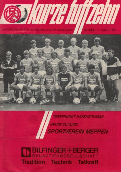 kurze fuffzehn - Das Klubmagazin von Rot-Weiss Essen, 1987-Nr. 3