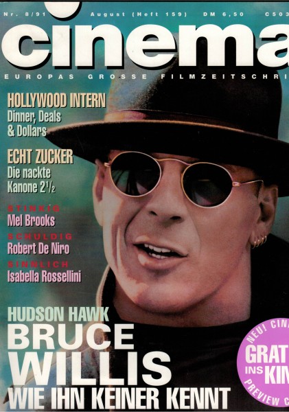 Cinema Zeitschrift, Heft Nr. 159 August 1991, Mel Brooks, Robert De Niro, Isabella Rossellini, Bruce