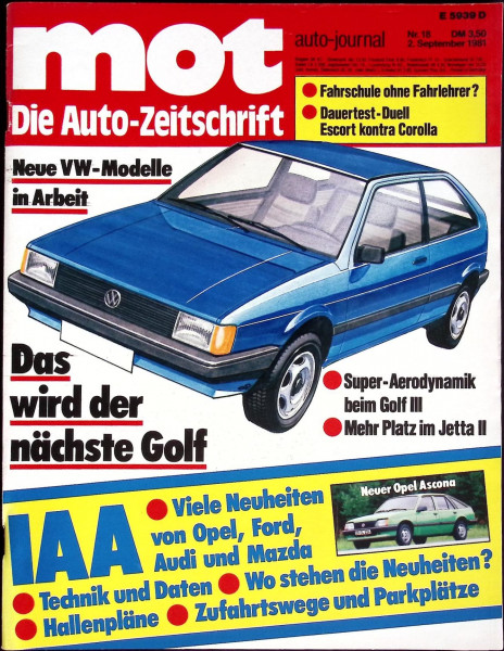 mot auto-journal - Die Auto-Zeitschrift - 1981 - Nr. 18 - 02.09.1981