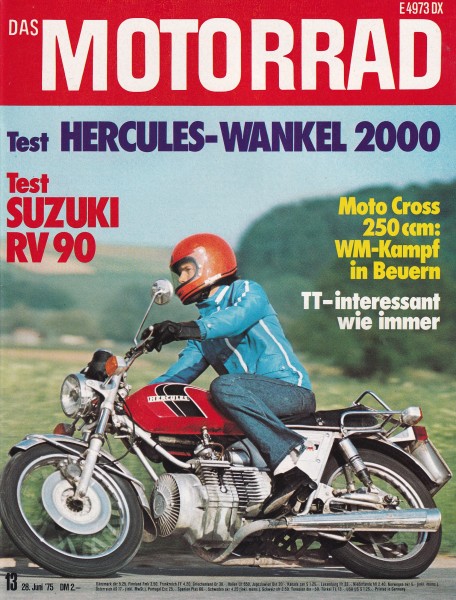 Das Motorrad - 1975 - Heft 13 - Suzuki RV 90, Hercules W 2000