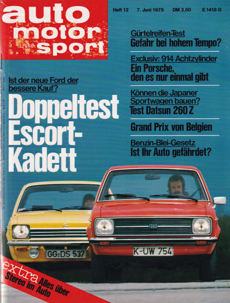Auto Motor und Sport 1975 Heft 12 - 07.06.1975 - Porsche 914, Datsun 260 Z