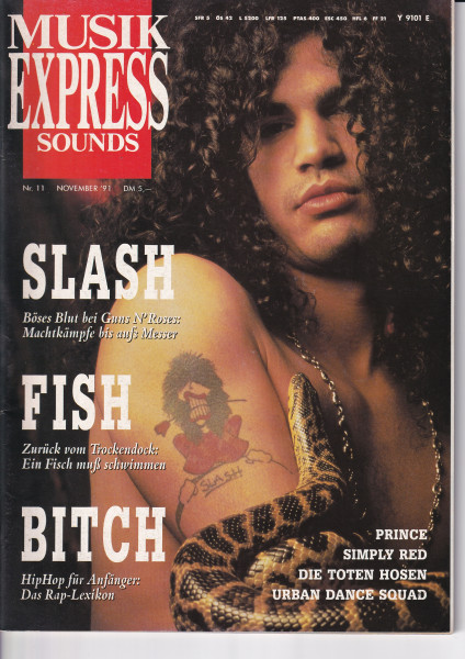Musik Express Sounds - 1991 November - Guns N´Roses, Prince, Simply Red, Die Toten Hosen