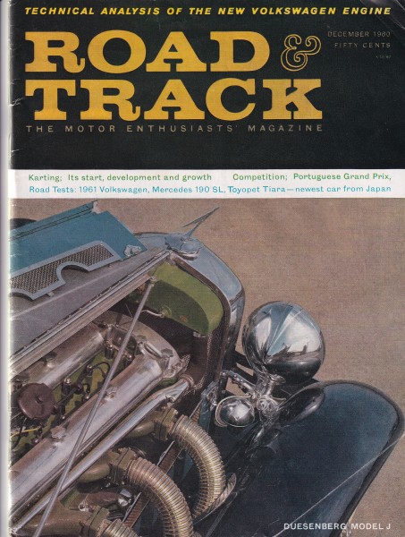 Road & Track - 1960 December - Duesenberg 1929 Model J, Mercedes-Benz 190-SL, 1961 Volkswagen, Toyop