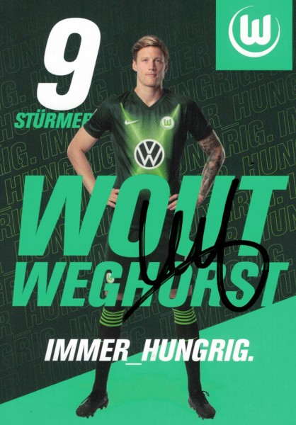 Autogrammkarte - VfL Wolfsburg - Wout Weghorst - Original Signatur
