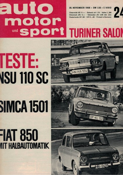 Auto Motor und Sport 1966 Heft 24-26.11.1966