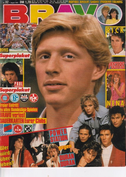Bravo - 1985 Nr. 32 - 01.08.1985 - Boris Becker, Rick Springfield, David Cassidy, Falco, Motörhead