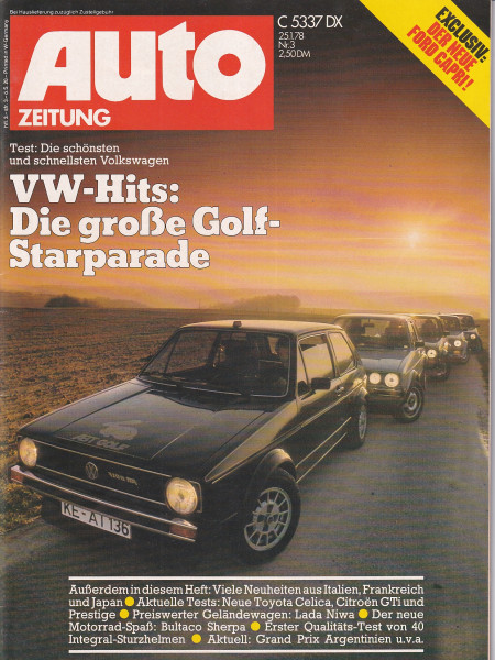 Auto Zeitung 1978 Heft 3 - 25.01.1978 - Toyota Celica, Citroen GTi, Lada Niwa, Bultaco Sherpa