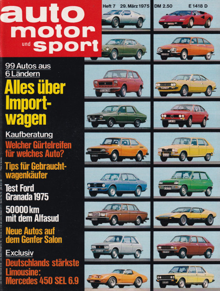 Auto Motor und Sport 1975 Heft 07 - 29.03.1975 - Alfa Romeo Alfasud, Ford Granada 1975