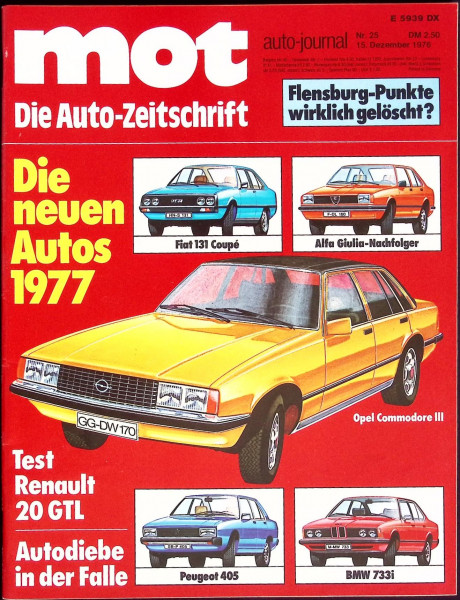 mot auto-journal - Die Auto-Zeitschrift - 1976 - Nr. 25 - 15.12.1976