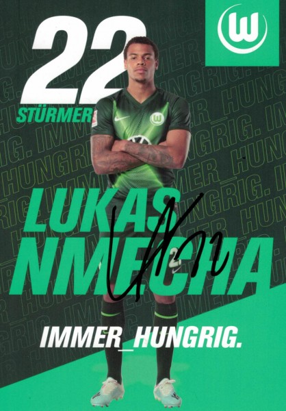 Autogrammkarte - VfL Wolfsburg - Lukas Nmecha - Original Signatur