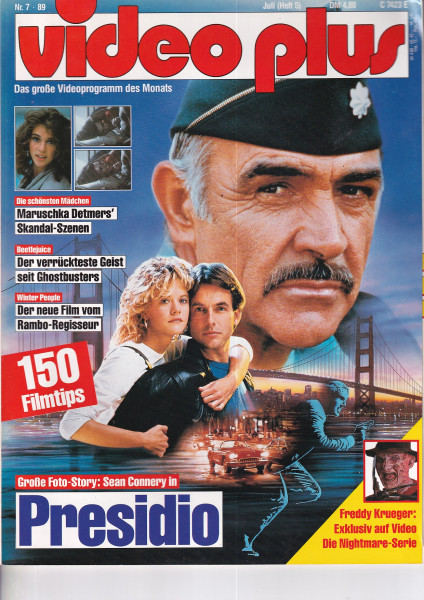 Video Plus Zeitschrift, Heft Nr. 05, Juli 1989 - Maruschka Detmers, Sean Connery, Presidio,