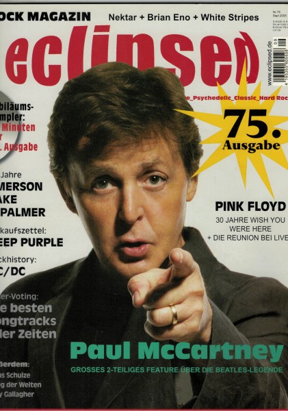 eclipsed Rock Magazin Nr. 075, 09-2005, mit CD, Paul McCartney, Klaus Schulze, Emerson Lake & Palmer