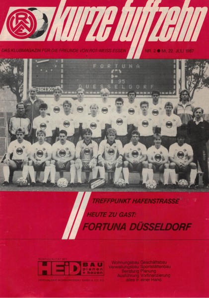 kurze fuffzehn - Das Klubmagazin von Rot-Weiss Essen, 1987-Nr. 2
