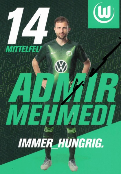 Autogrammkarte - VfL Wolfsburg - Admir Mehmedi - Original Signatur